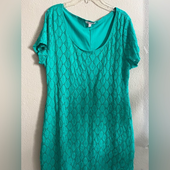 Isaac Mizrahi Green Knit Dress sz X LARGE. - Picture 1 of 3